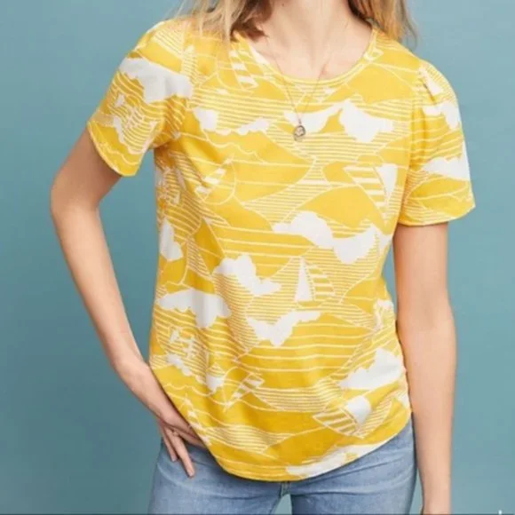NWT Anthropologie Conversation Tee in Come Sail Away - Picture 2 of 7
